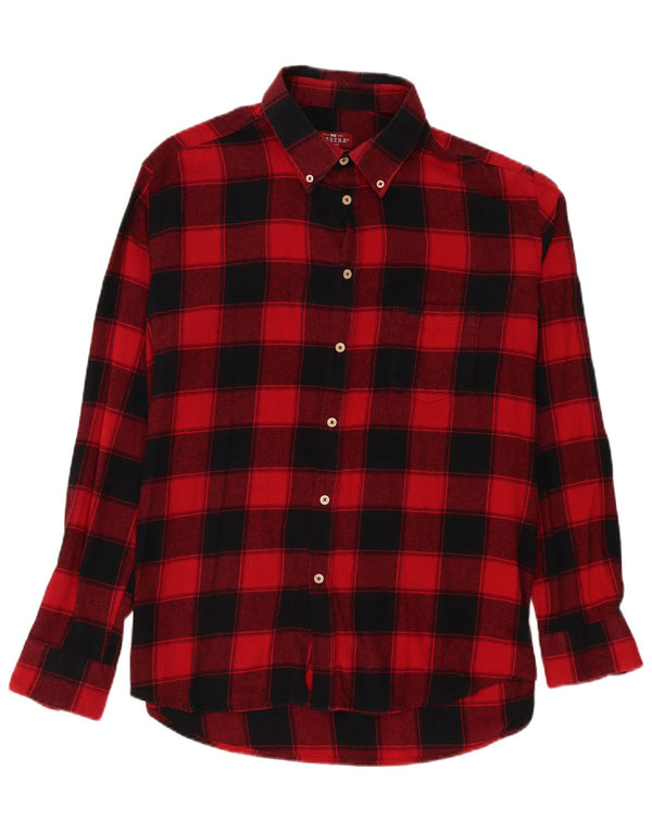 Camicia Carrera da uomo vestibilità regolare in flanella XL cotone a quadretti rosso