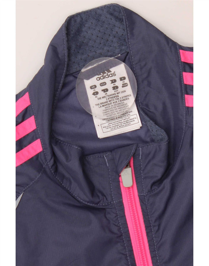 Giacca da ginnastica da donna Adidas UK 16 grande nylon blu navy