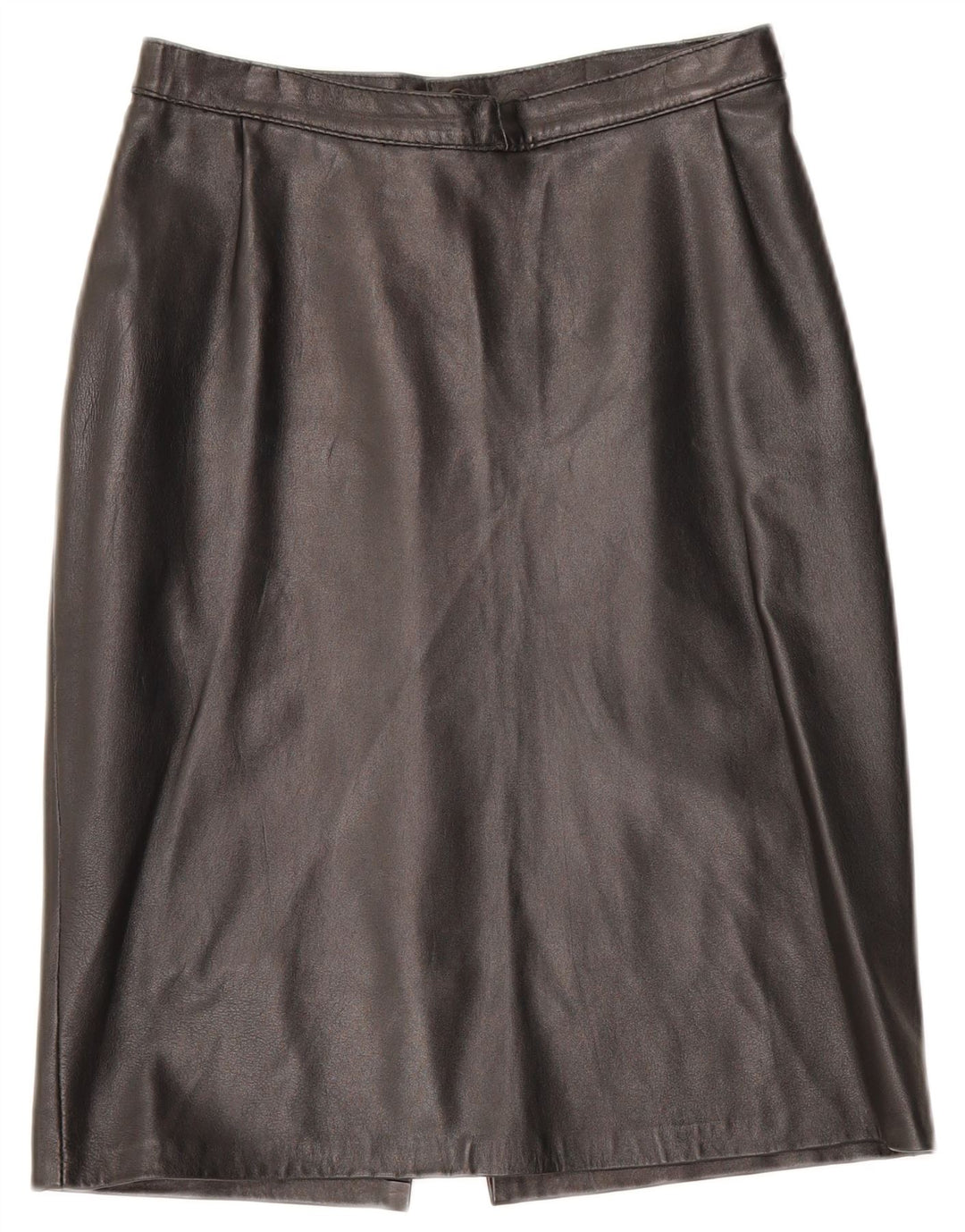 Gonna in pelle vintage da donna W28 media nera