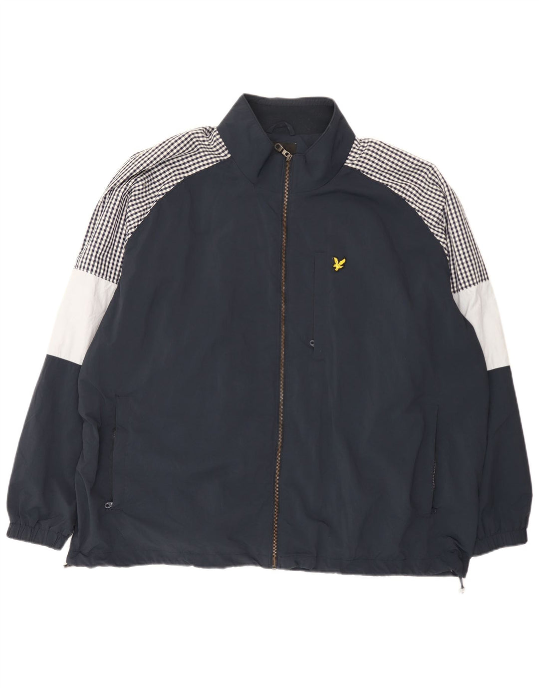 Giacca antipioggia da uomo Lyle & Scott UK 46 3XL Nylon color block blu navy