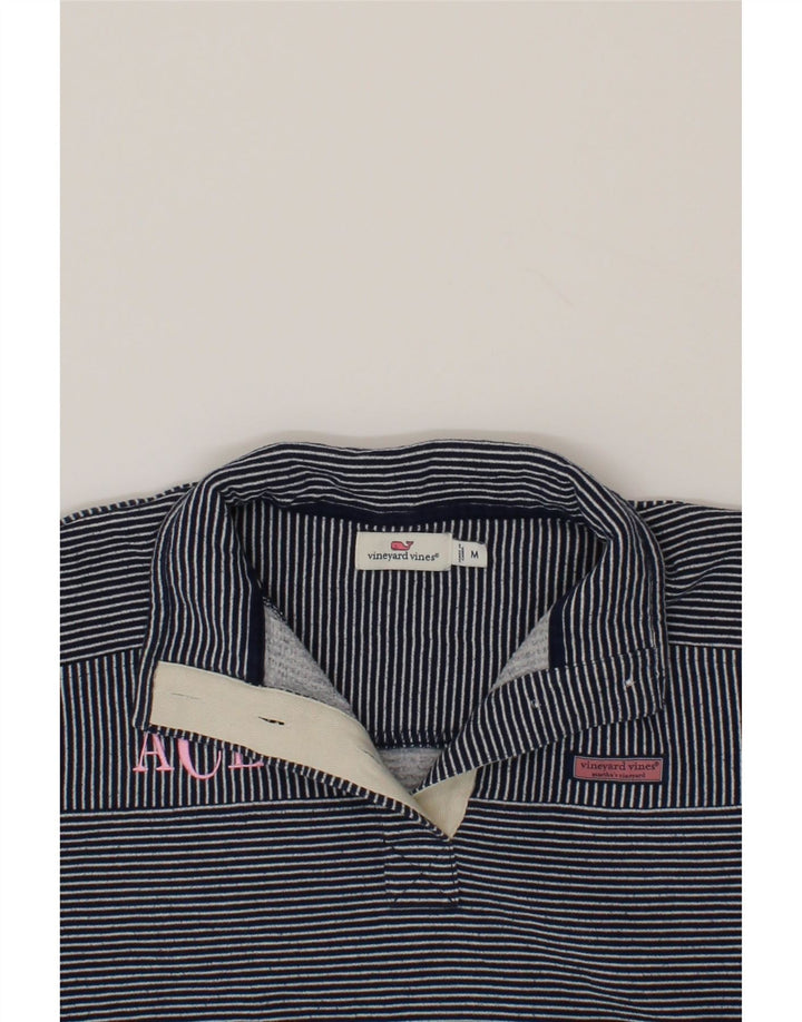 VINEYARD VINES Womens Sweatshirt Jumper UK 14 Medium Navy Blue Pinstripe Vintage Vineyard Vines and Second-Hand Vineyard Vines from Messina Hembry 