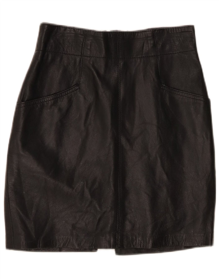 VINTAGE Womens Leather Skirt W26 Small Black Leather Vintage Vintage and Second-Hand Vintage from Messina Hembry 