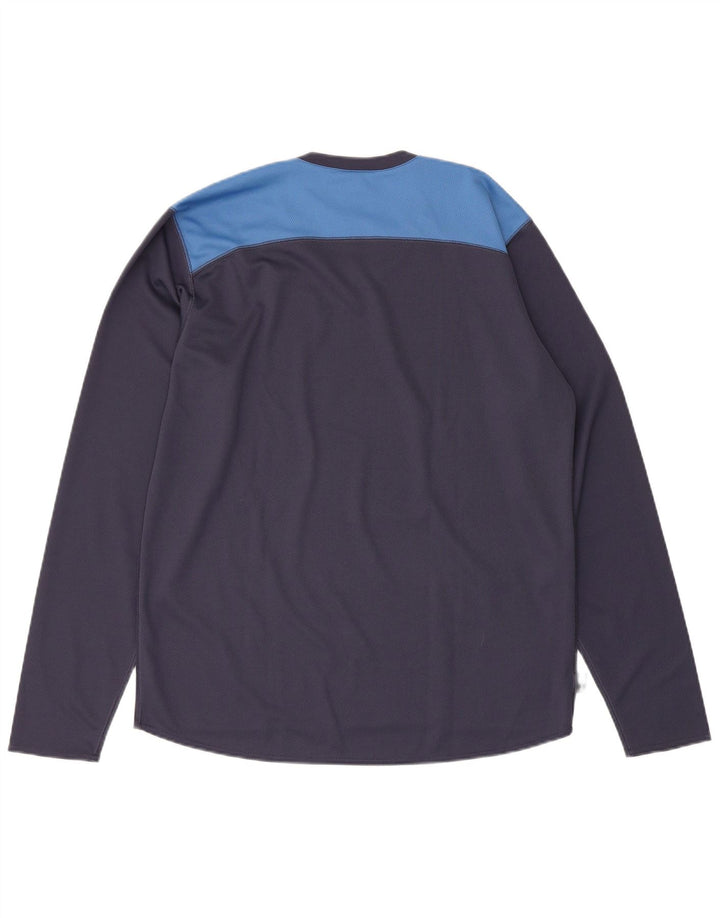 Adidas Uomo Climalite Graphic Top Manica lunga Colore blu navy medio