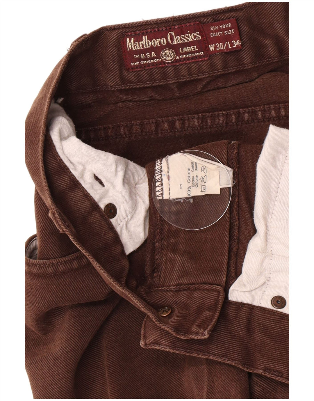 Jeans dritti da uomo Marlboro Classics W30 L30 cotone marrone