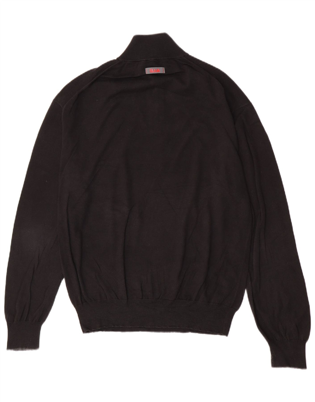 Maglione da uomo Slam con zip e collo grande in cotone nero