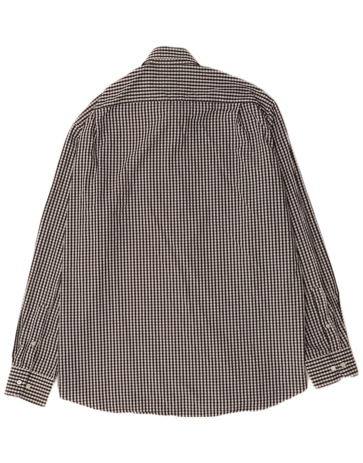 Camicia da uomo Hugo Boss taglia 43 17 XL cotone a quadretti nero