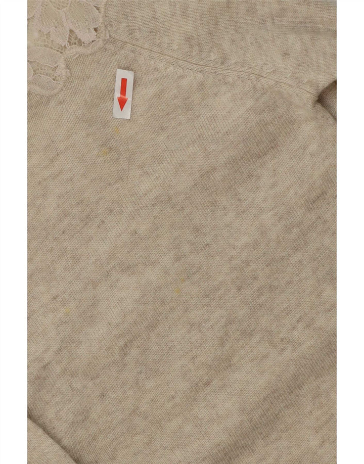 Maglione cardigan da donna Zara UK 16 grande beige screziato