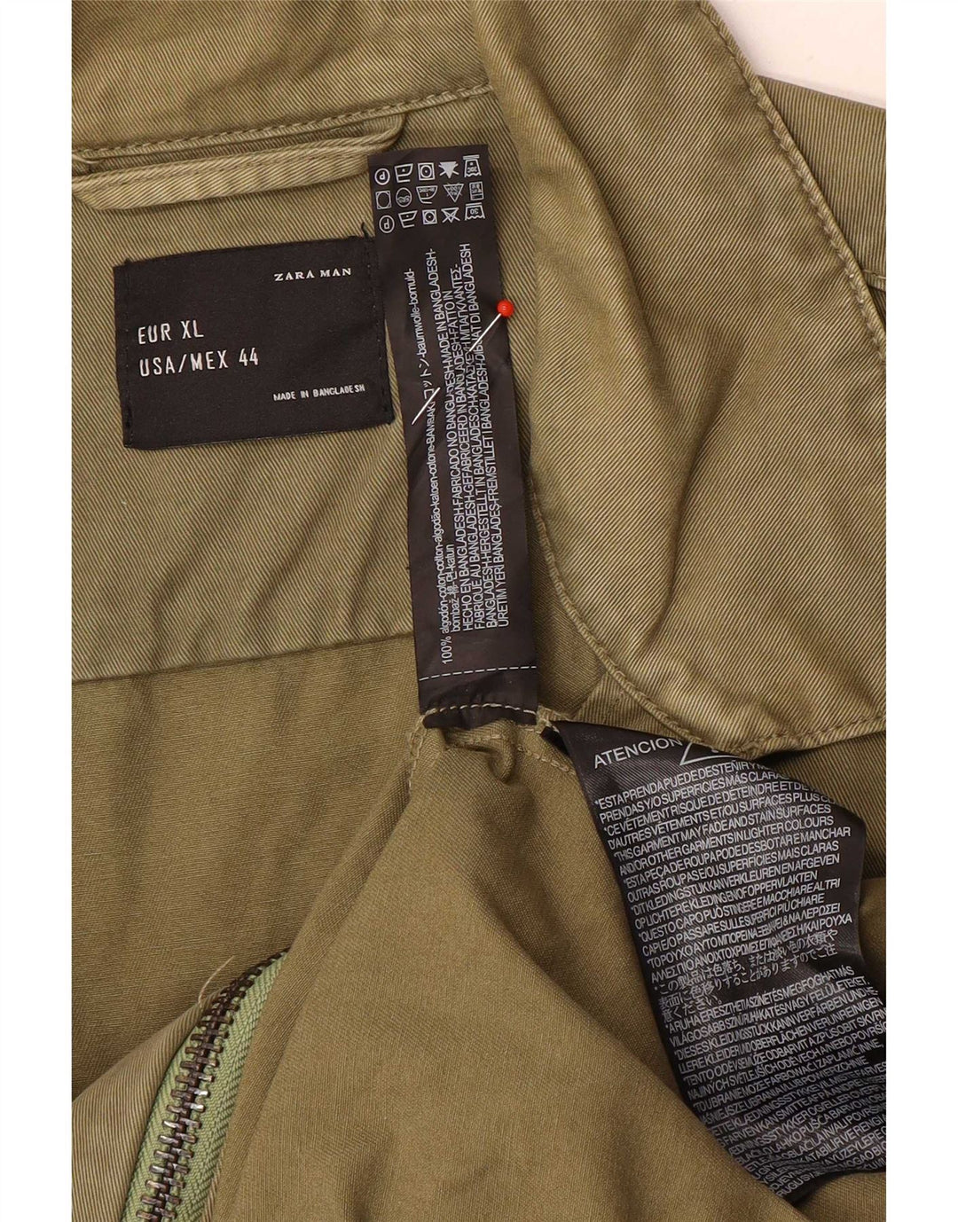 Giubbotto bomber da uomo Zara UK 42 XL cotone verde
