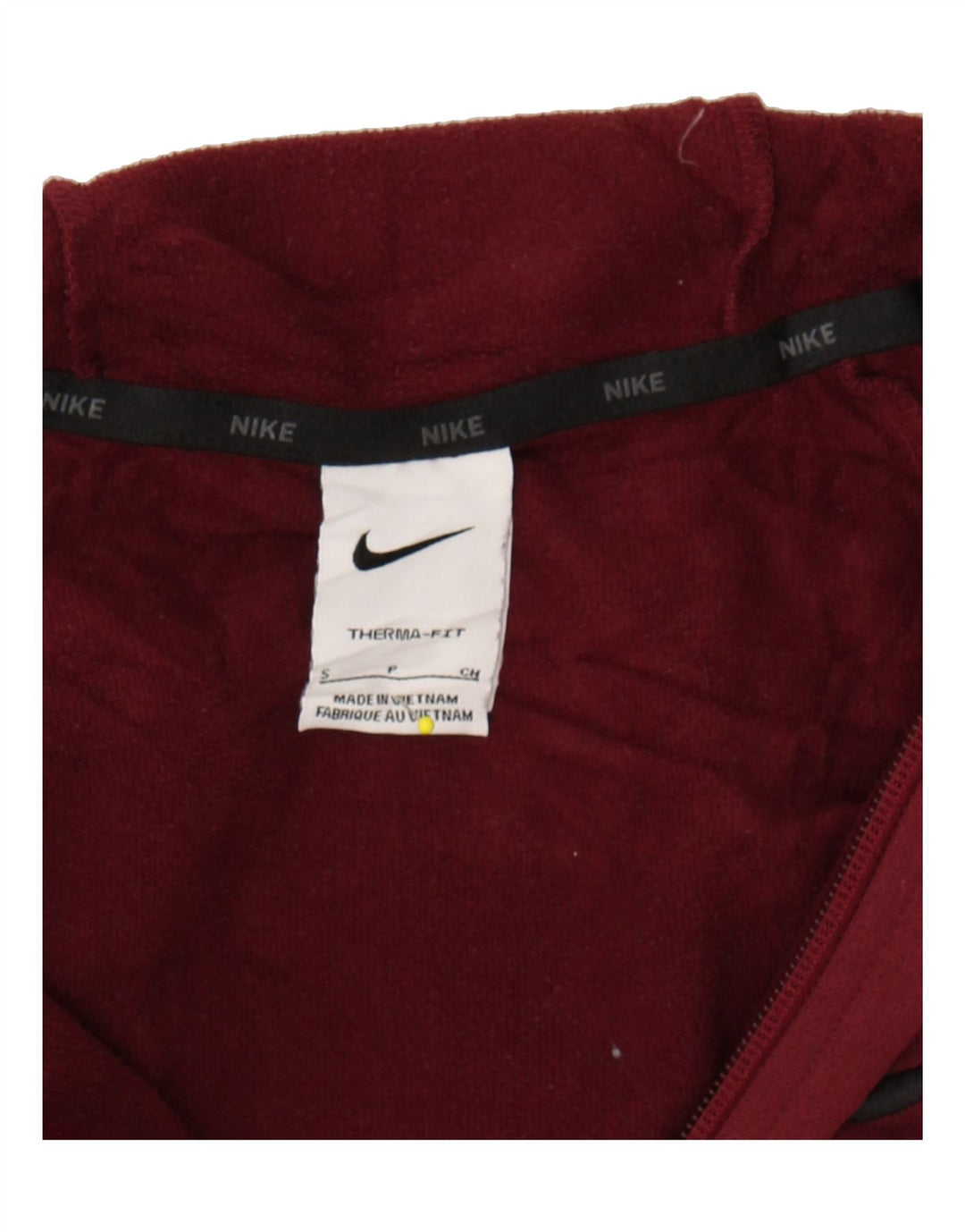 NIKE Mens Therma-Fit Zip Hoodie Sweater Small Red Polyester Vintage Nike and Second-Hand Nike from Messina Hembry 