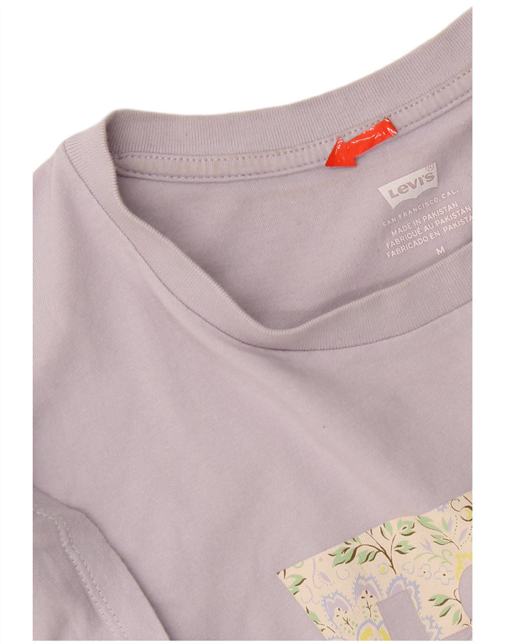 T-shirt grafica da donna Levi's Top UK 12 cotone viola medio