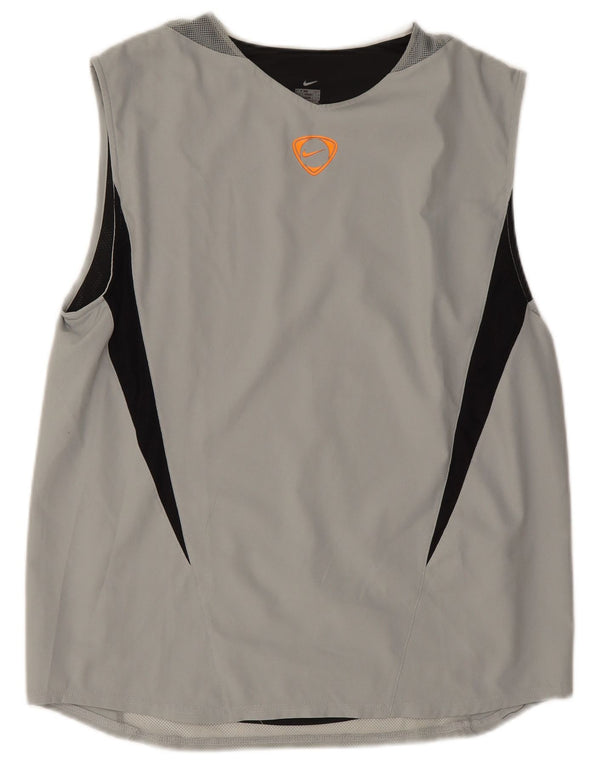 Canotta Nike da uomo UK 39/41 Poliestere color block grigio medio