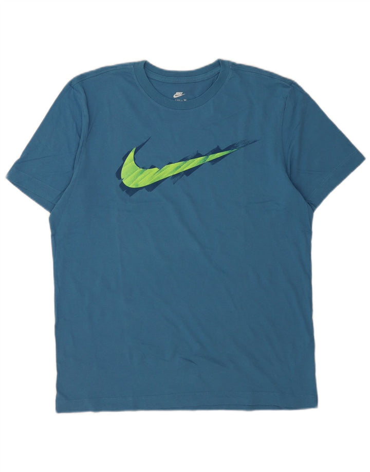 T-shirt grafica da uomo Nike Top in cotone blu medio