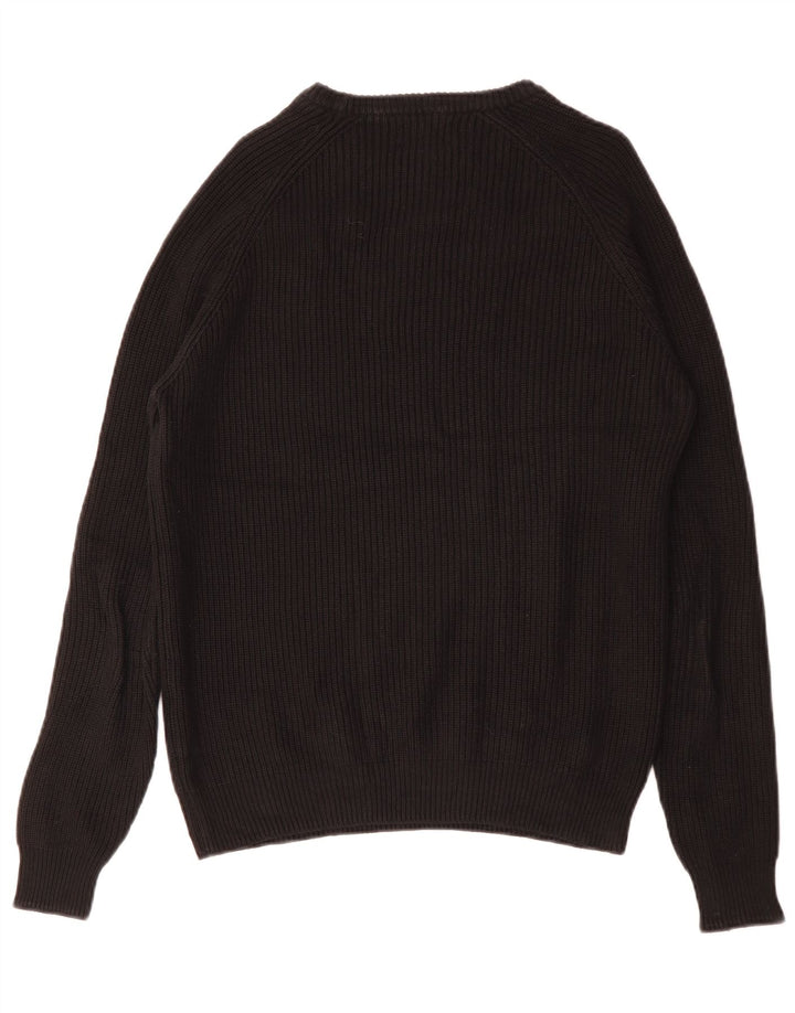 Maglione Zara da uomo con scollo a barca in cotone nero medio