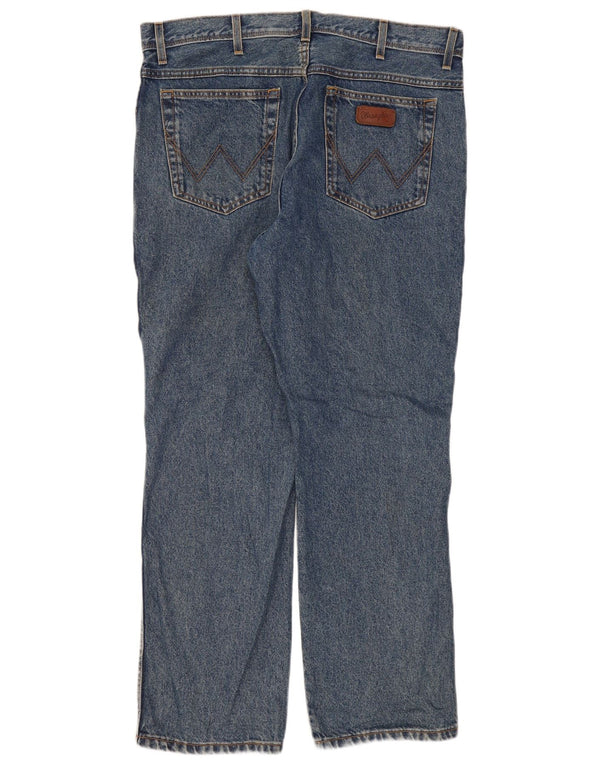 Jeans dritti da uomo Wrangler vestibilità regolare W38 L30 cotone blu