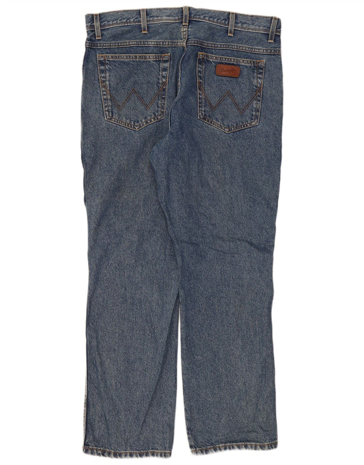 Jeans dritti da uomo Wrangler vestibilità regolare W38 L30 cotone blu
