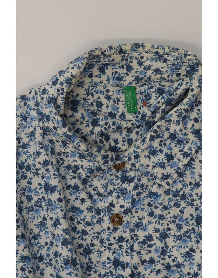 Camicia Uomo BENETTON Piccola Blu Floreale