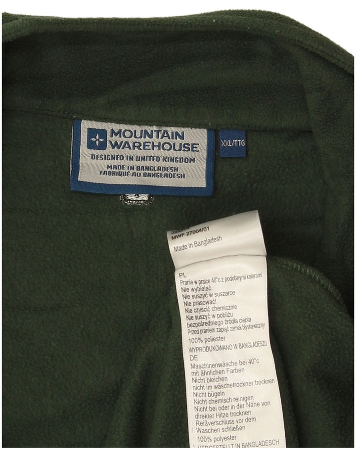 Maglione in pile da uomo con collo con zip Mountain Warehouse 2XL Poliestere verde