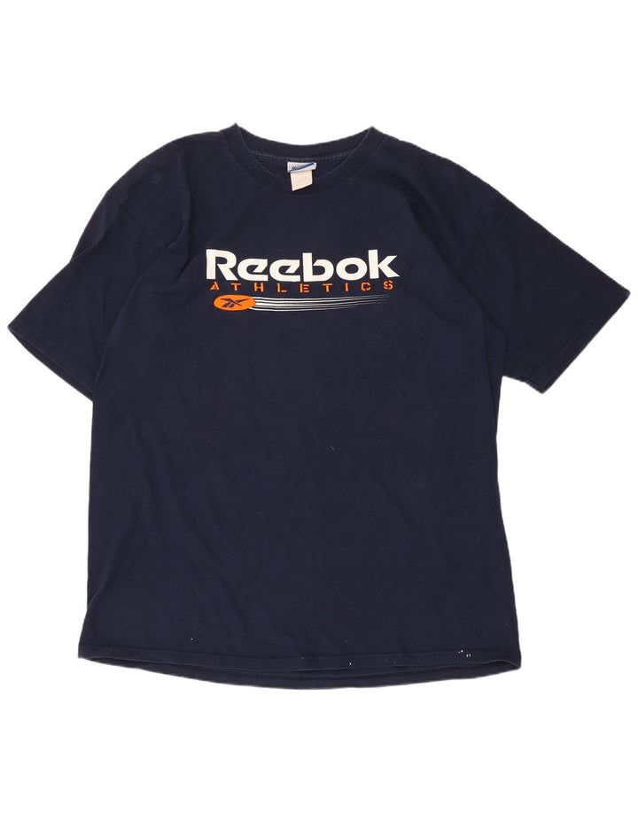 T-shirt grafica da uomo Reebok Top Large blu navy