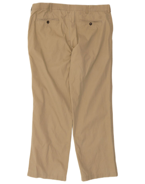 Marks & Spencer Mens Blue Harbour Straight Chino Trousers W38 L31 Beige