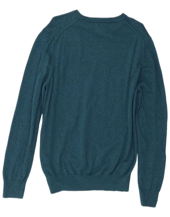 Maglione maglione girocollo da uomo Marks & Spencer grande cotone turchese