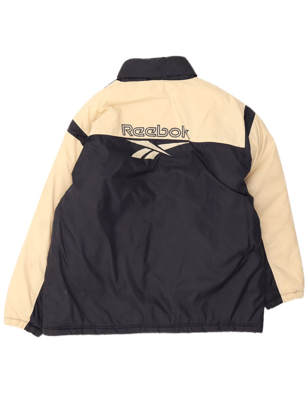 Giacca a vento grafica da uomo Reebok UK 42 XL Blu navy color block