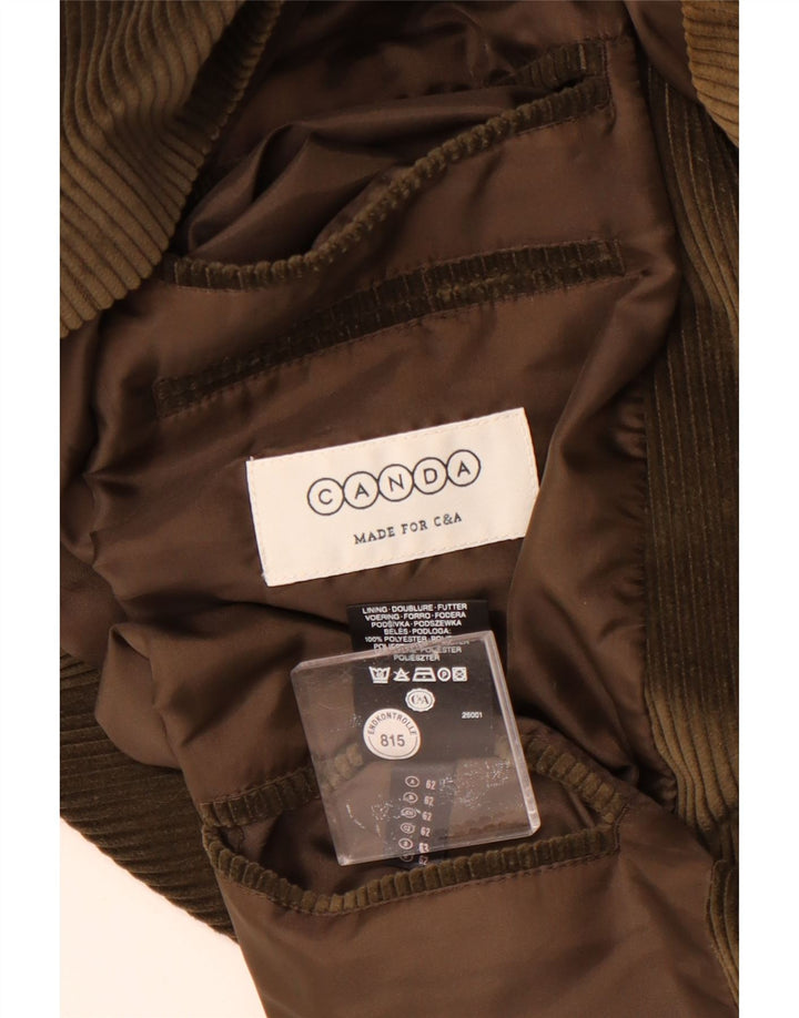 Canda Giacca da uomo in velluto a coste a 3 bottoni UK 58 4XL Cotone verde