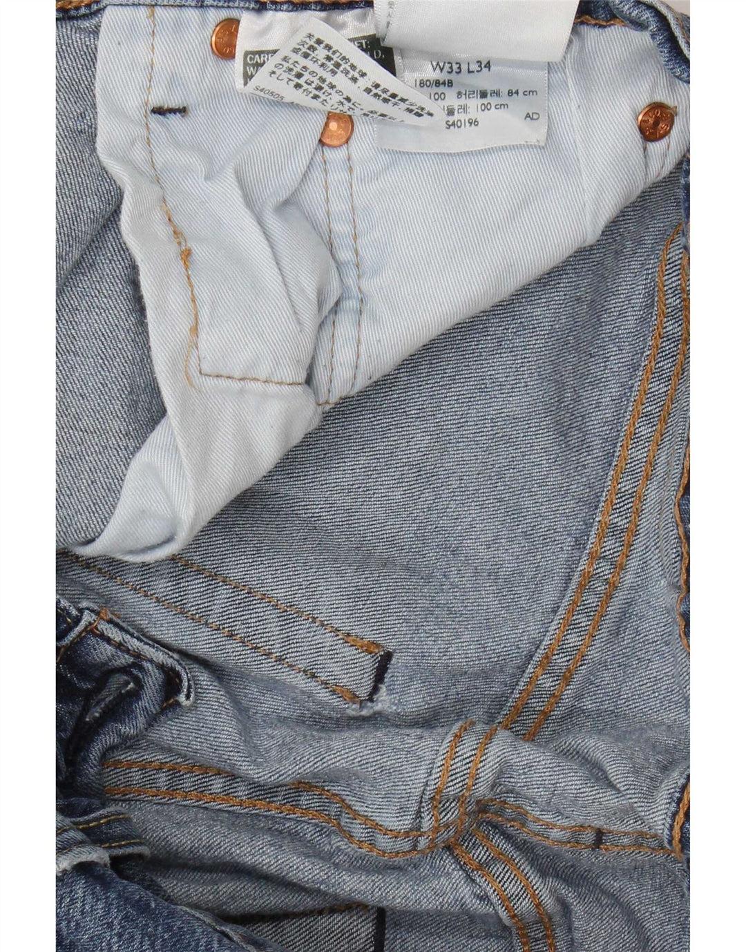 Jeans slim invecchiati da uomo Levi's W33 L34 cotone blu