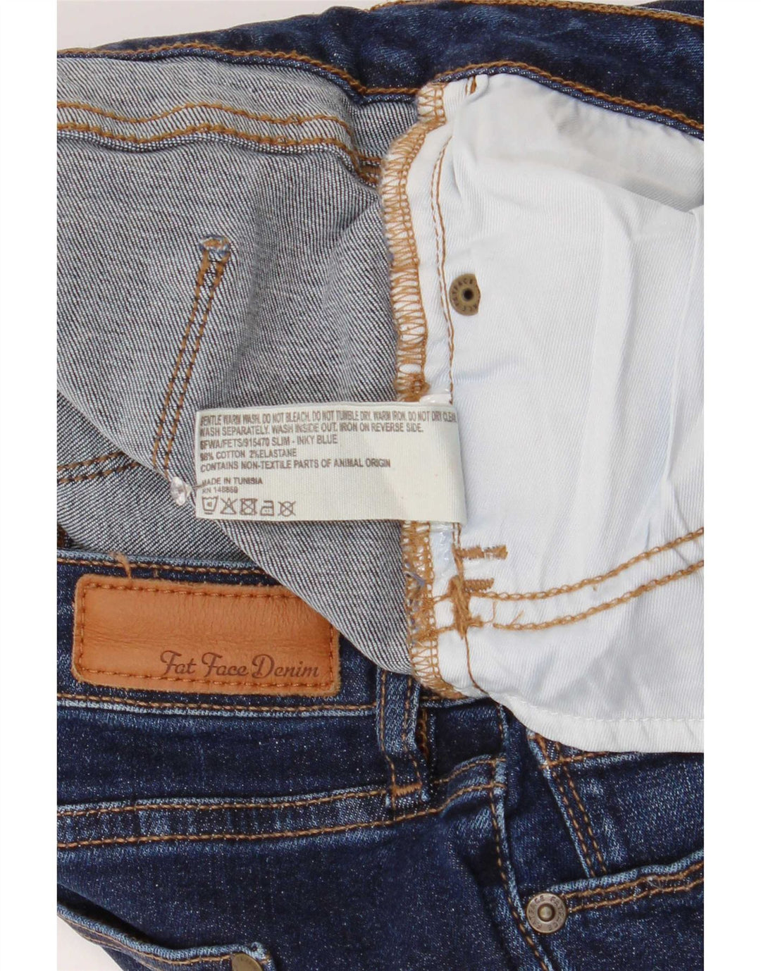 Jeans dritti da donna Fat Face W28 L27 cotone blu