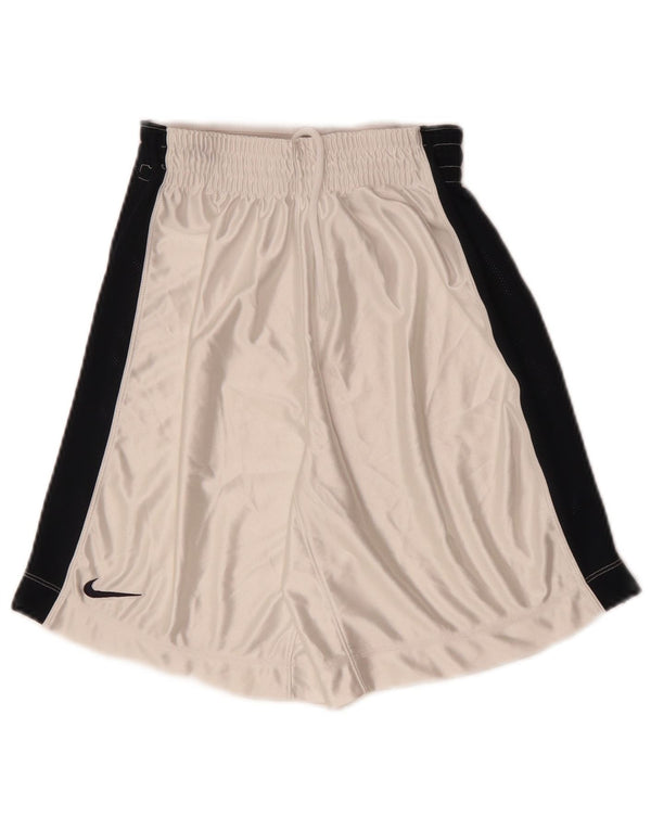 Pantaloncini sportivi a vita alta NIKE da bambino 7-8 anni XS poliestere color block bianco