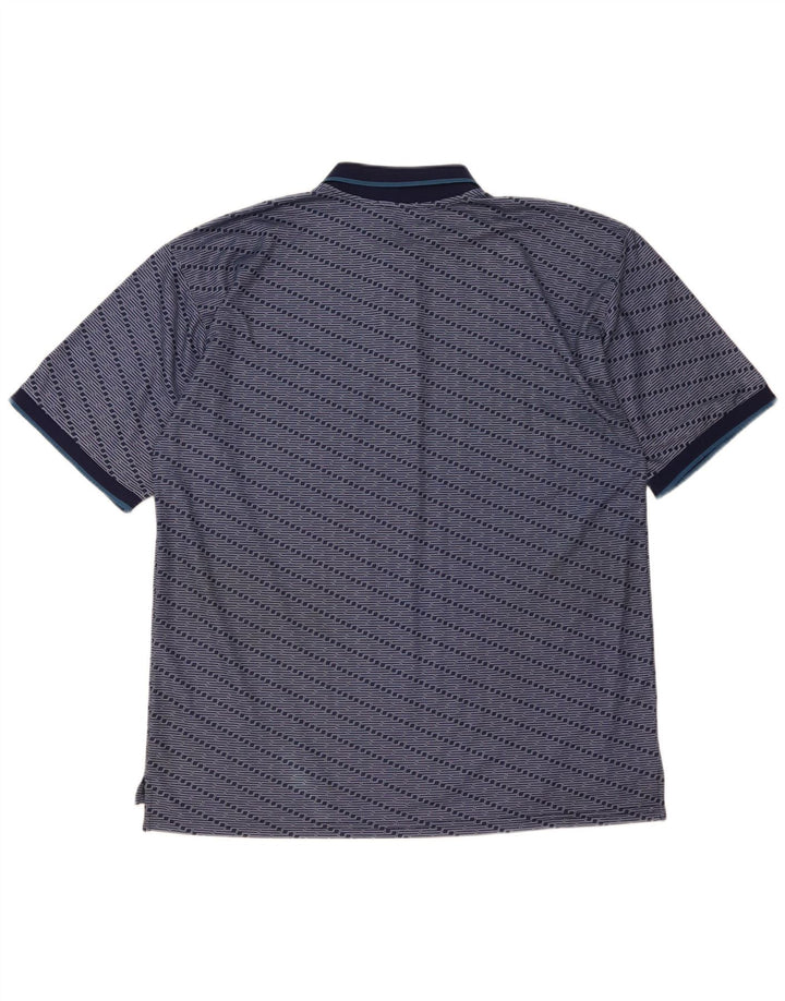 Polo da uomo Fila XL in poliestere a righe blu navy