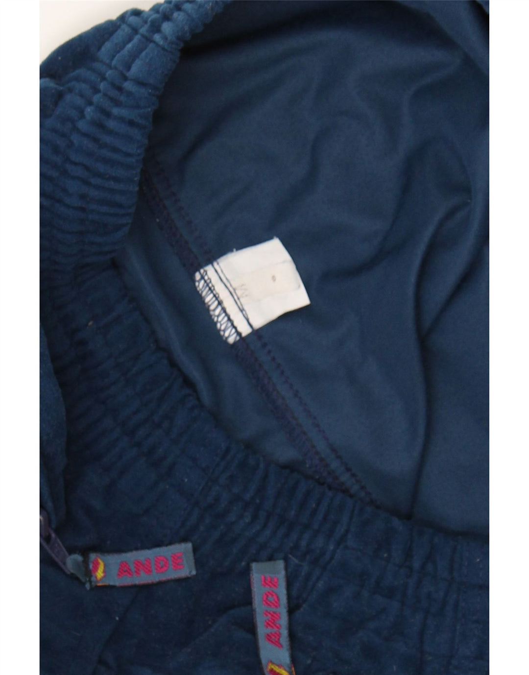 VINTAGE Womens Tracksuit Trousers UK 12 Medium  Navy Blue Colourblock Vintage Vintage and Second-Hand Vintage from Messina Hembry 