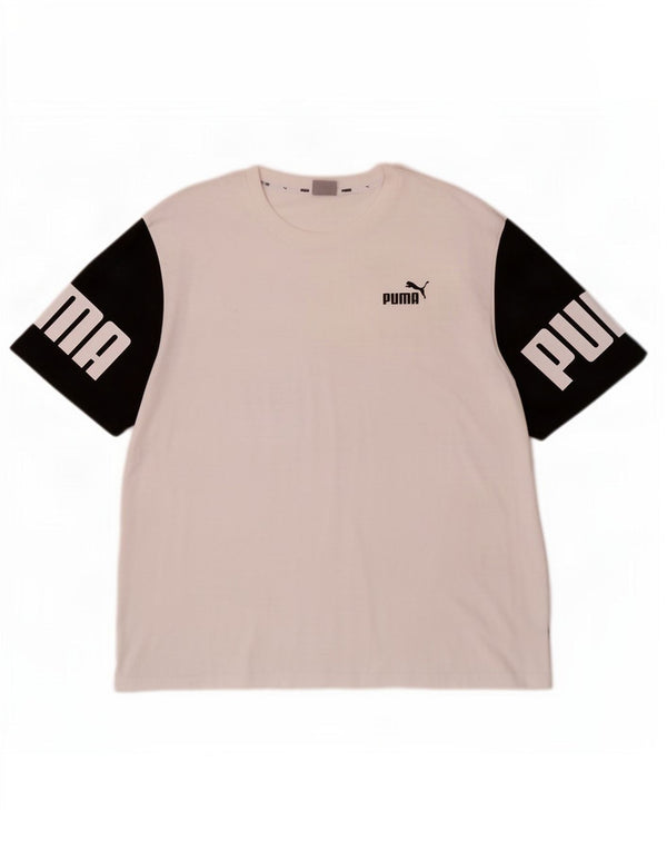 T-shirt grafica da uomo Puma Top 2XL Colorblock bianco