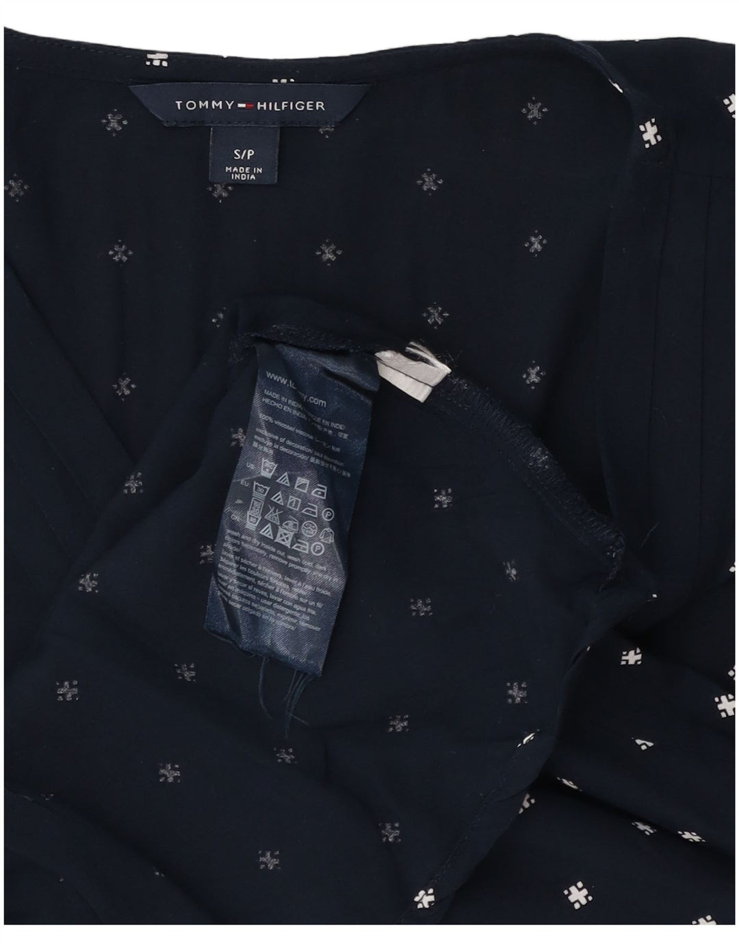 Camicetta con motivo astratto da donna Tommy Hilfiger Top UK 10 Small Blu Navy