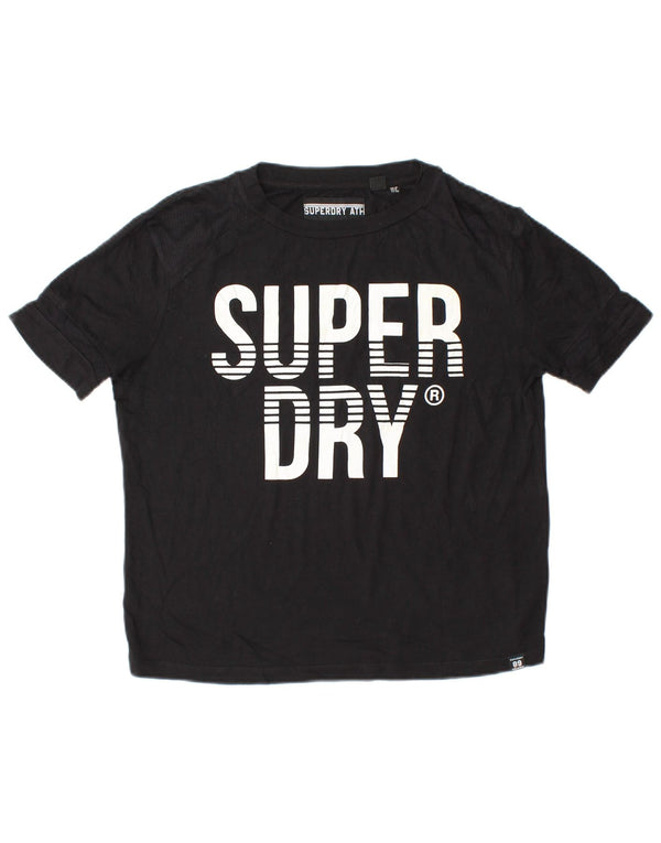 T-shirt grafica corta da donna con vestibilità ampia SUPERDRY UK 10 piccola nera