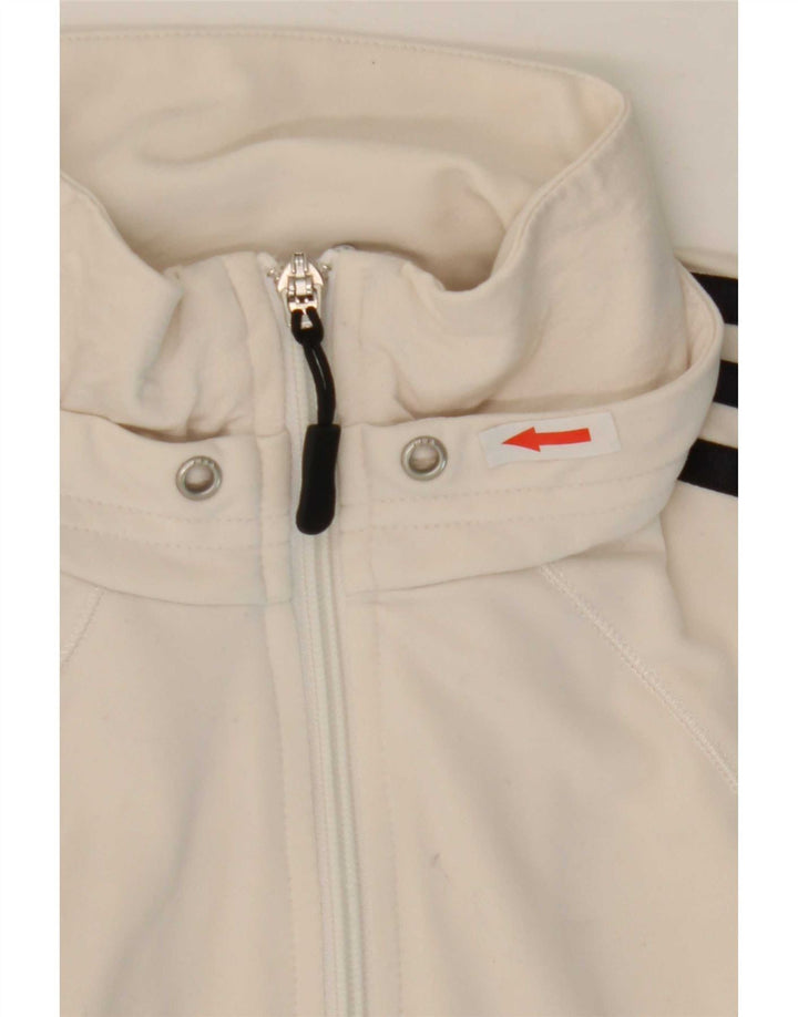 Giacca da tuta da donna Adidas UK 12 poliestere bianco medio
