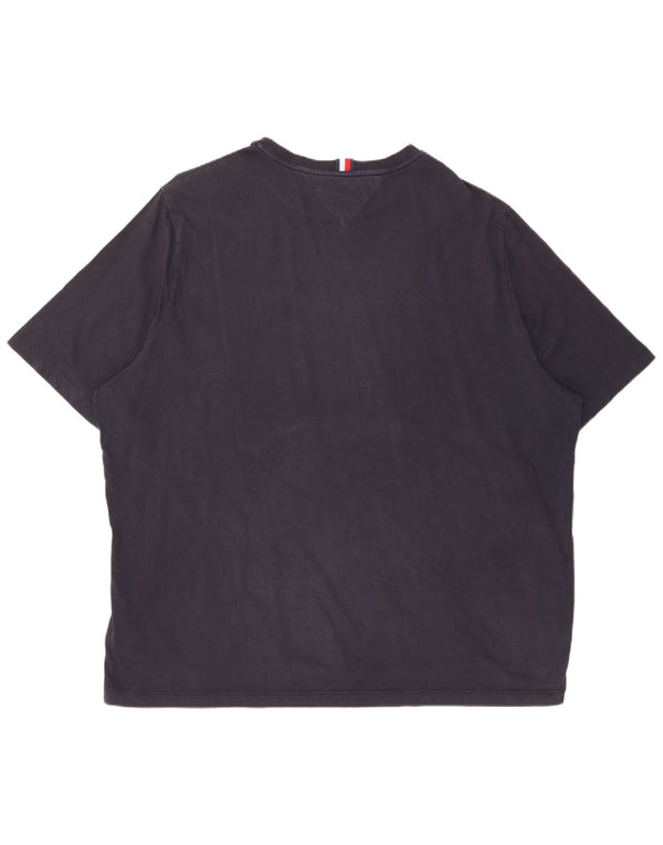 T-shirt grafica alta da uomo Tommy Hilfiger Top 4XL cotone blu navy