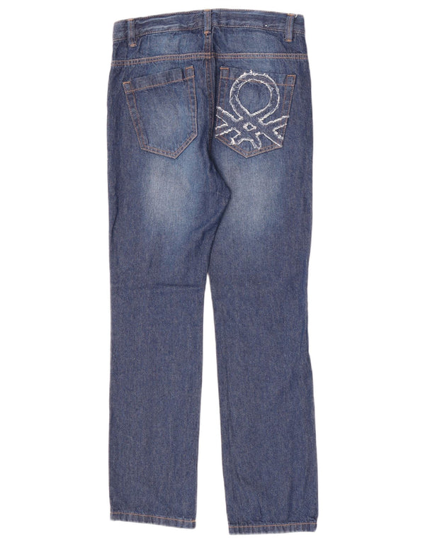 Jeans dritti con grafica Benetton da donna W26 L26 Blu