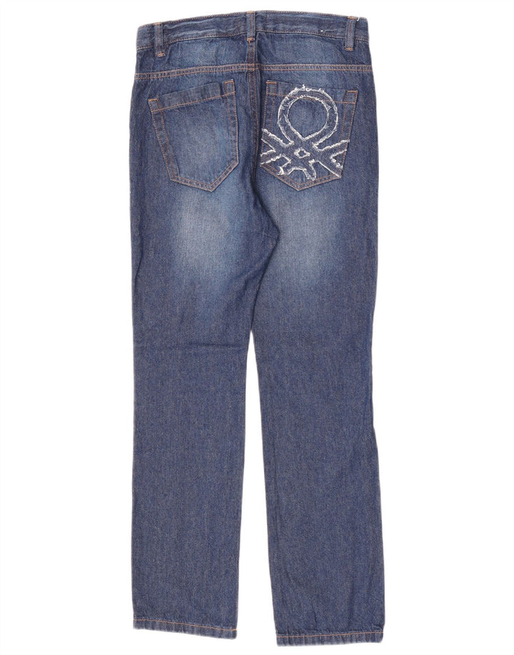 Jeans dritti con grafica Benetton da donna W26 L26 Blu