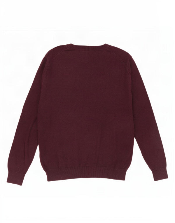 Maglione da donna oversize con scollo a V Nautica UK 14 Cotone bordeaux medio