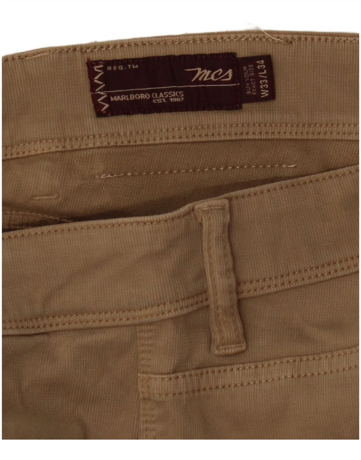 MARLBORO CLASSICS Mens Straight Casual Trousers W33 L30  Beige