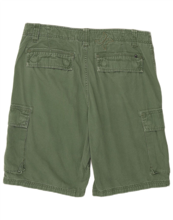 Pantaloncini cargo da uomo Hurley W34 Large in cotone verde