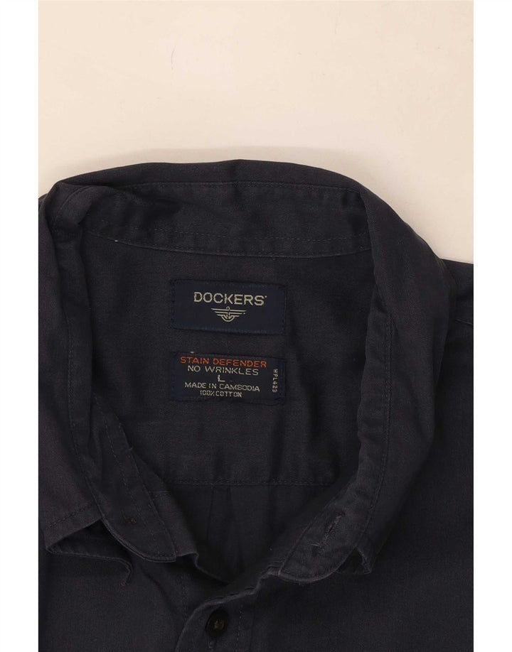 Camicia da uomo Dockers grande in cotone blu navy