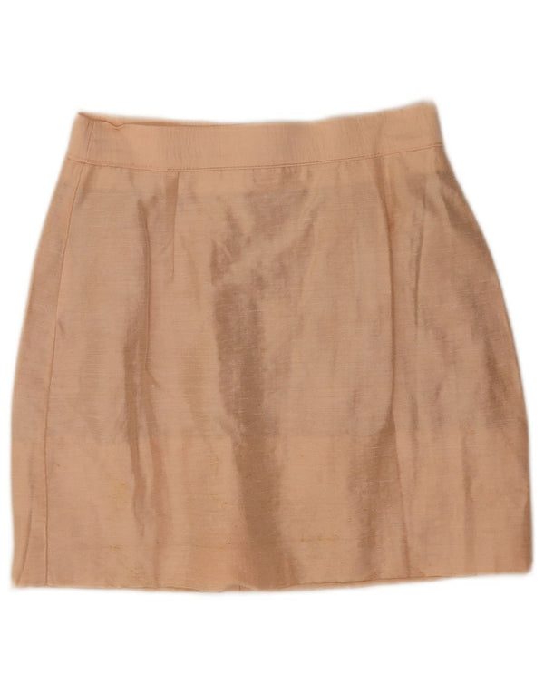 Minigonna vintage da donna a vita alta IT 42 media W24 Beige