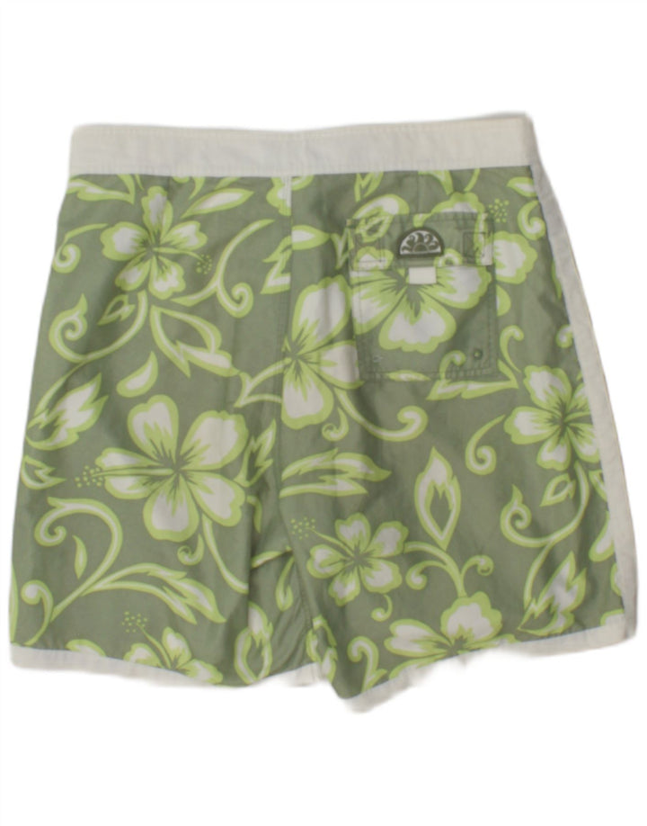 Pantaloncini da bagno da uomo Sundek grandi in poliestere floreale verde