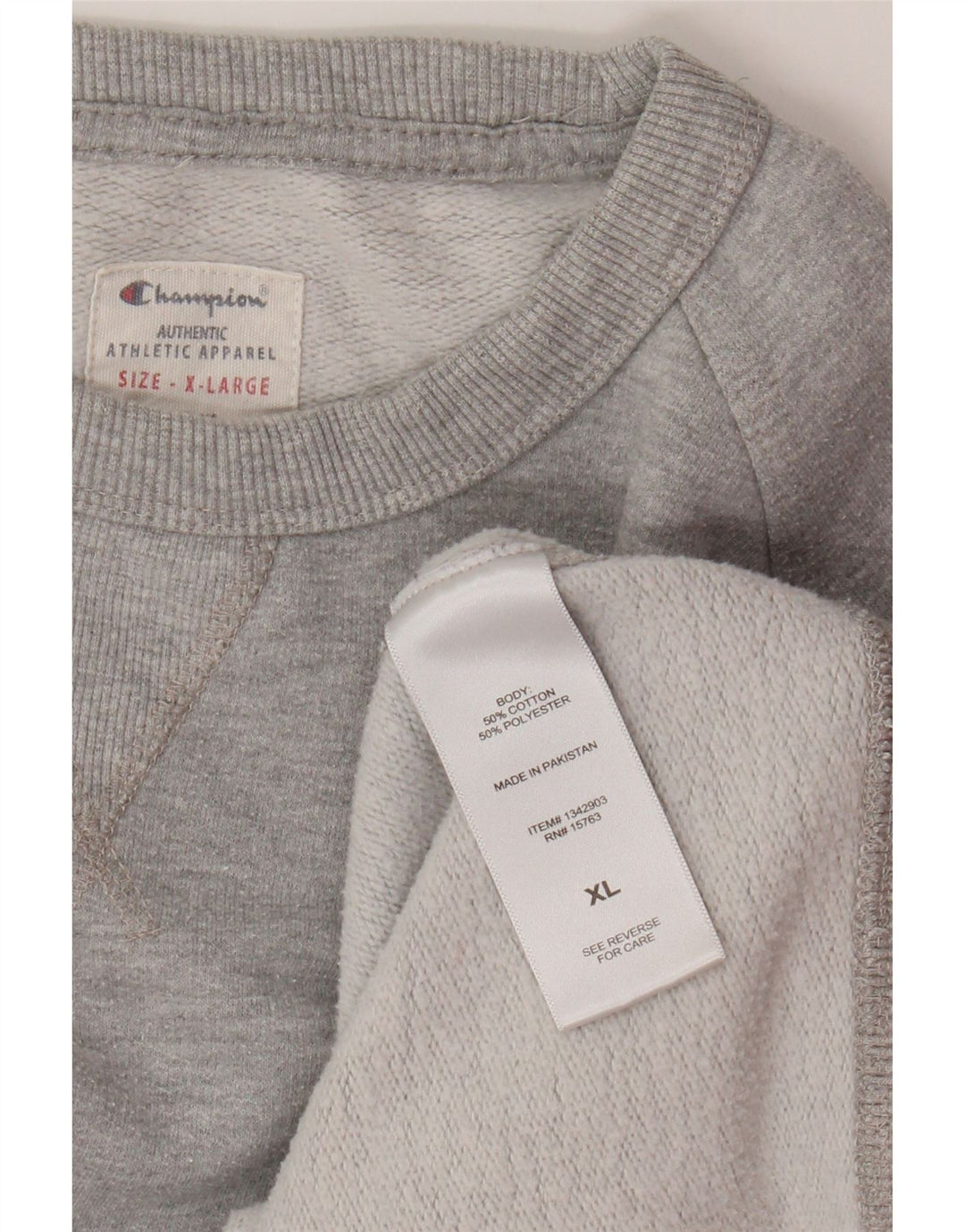 Felpa grafica da uomo Champion Jumper XL in cotone grigio