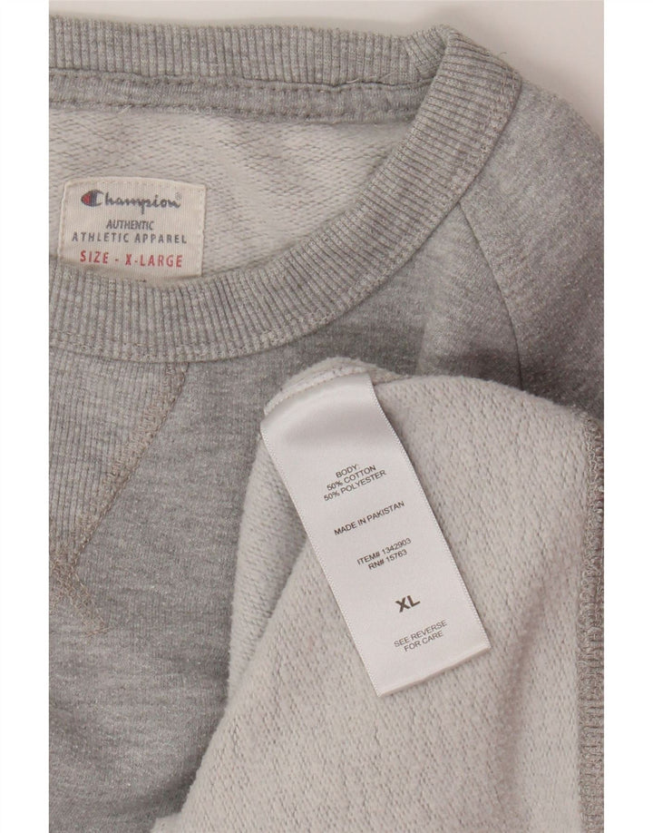 Felpa grafica da uomo Champion Jumper XL in cotone grigio