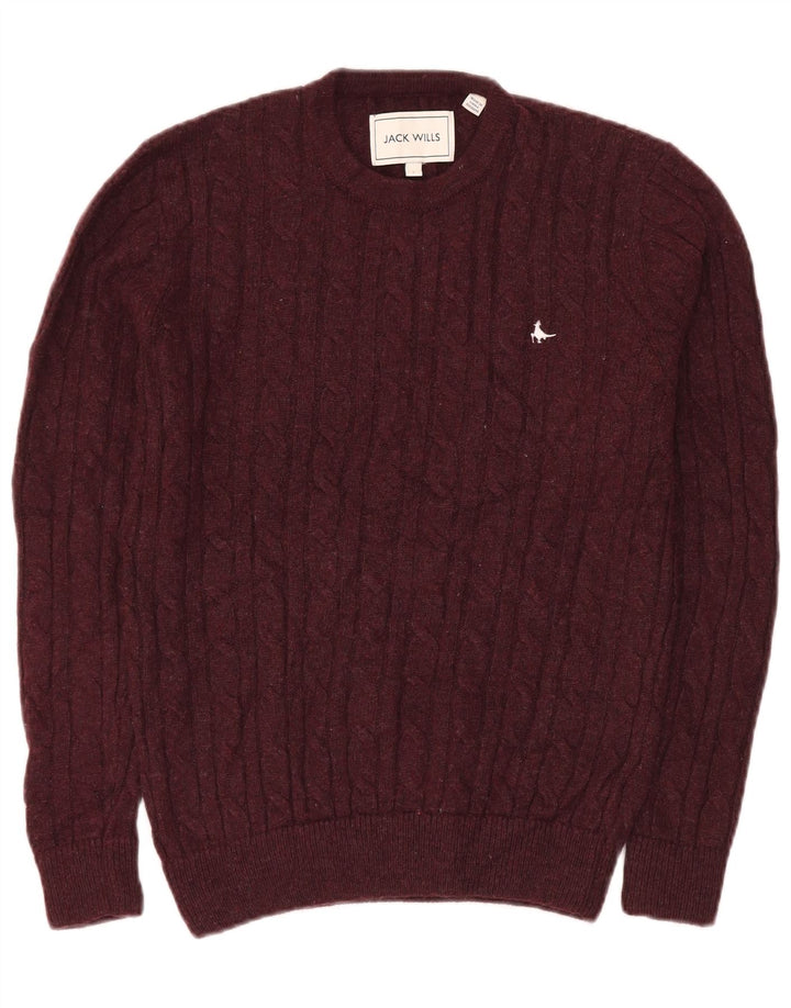 Maglione maglione girocollo da uomo Jack Wills piccolo marrone poliammide
