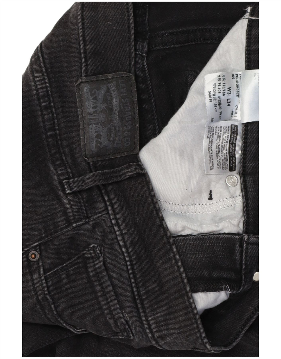 LEVI'S Jeans skinny modellanti 311 da donna W31 L34 cotone nero