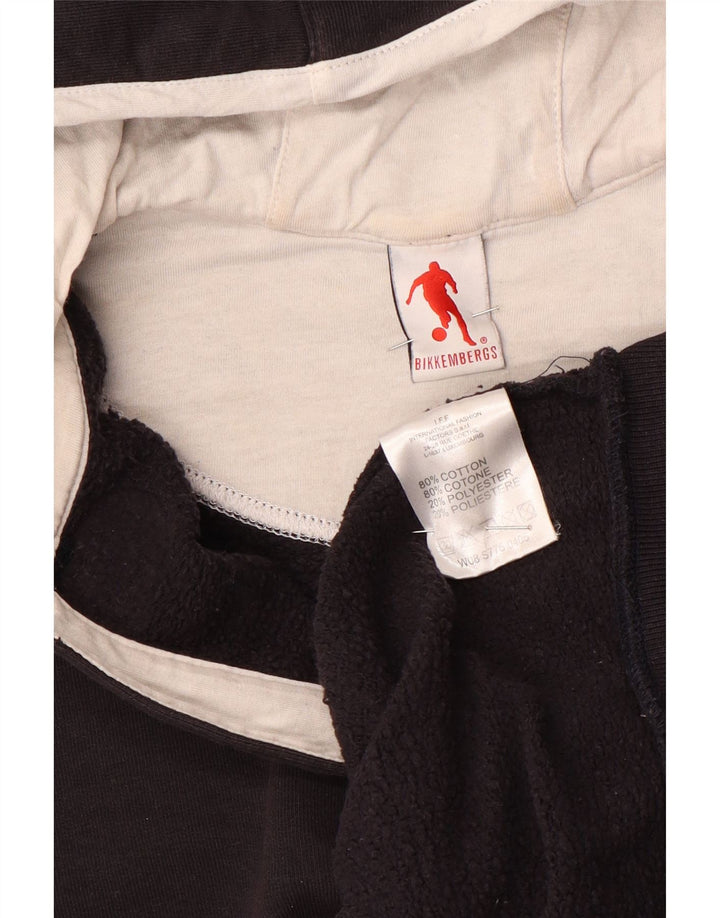 Maglione con cappuccio da donna con collo abbottonato Bikkembergs UK 14 cotone nero medio