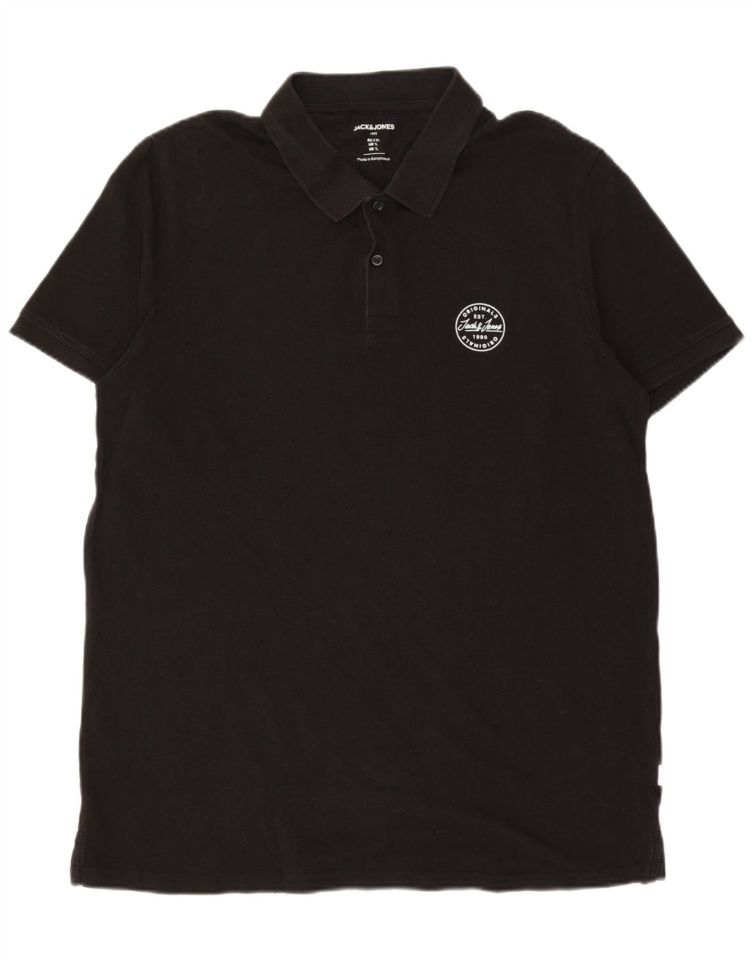 Polo da uomo JACK & JONES XL in cotone nero